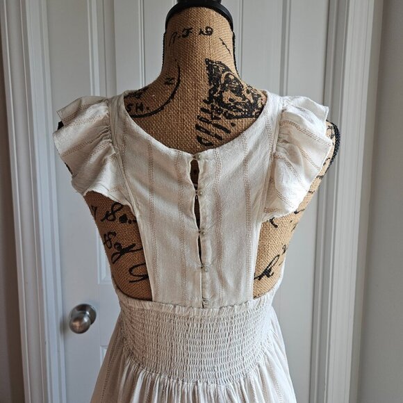 Free People Chambray Butterflies Midi Dress Size XS - Picture 6 of 15